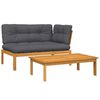 vidaXL Set de sof&aacute;s de palets de jard&iacute;n y cojines 2 pzas madera acacia