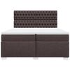 vidaXL Cama box spring con colch&oacute;n tela marr&oacute;n oscuro 200x200 cm