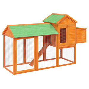 vidaXL Gallinero madera maciza de pino marr&oacute;n 193x65x117 cm
