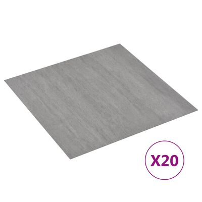 vidaXL Tarimas autoadhesivas 20 unidades PVC 1,86 m² rayas grises