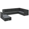 vidaXL Set de muebles de jard&iacute;n 8 pzas y cojines rat&aacute;n sint&eacute;tico negro