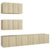vidaXL Juego de muebles de sal&oacute;n 4 piezas roble Sonoma