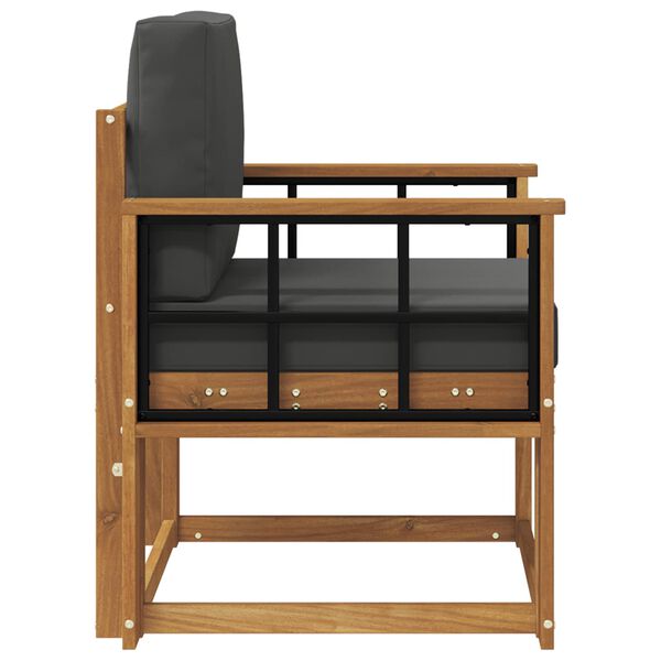 vidaXL Sof&aacute; de exterior Madera de Acacia S&oacute;lida y Poli&eacute;ster Natural