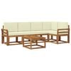 vidaXL Conjunto de sof&aacute;s de exterior 6 uds. Natural y Crema