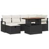 vidaXL Conjunto de sof&aacute;s de jard&iacute;n 7 uds. Negro rat&aacute;n sint&eacute;tico