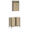 vidaXL Set de muebles de ba&ntilde;o 2 pzas madera contrachapada roble Sonoma