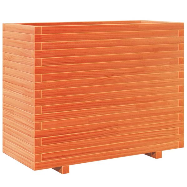 vidaXL Jardinera madera maciza de pino marr&oacute;n cera 90x40x72,5 cm