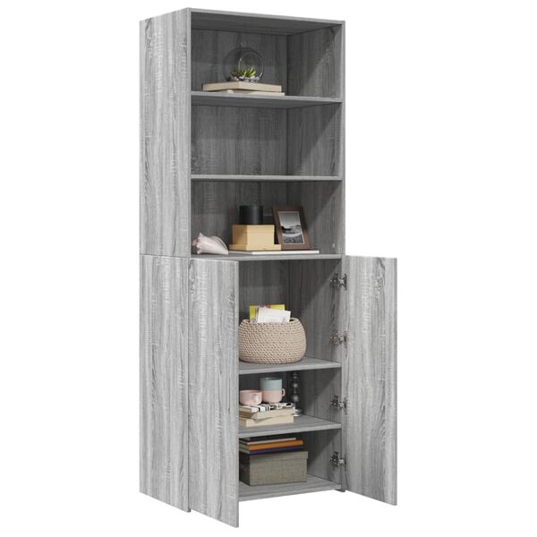 vidaXL Aparador alto madera de ingenier&iacute;a gris Sonoma 70x42,5x185 cm