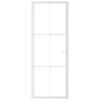 vidaXL Puerta interior vidrio EGS y aluminio blanco 76x201,5 cm
