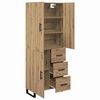 vidaXL Aparador alto 2 pcs Roble artesanal 69,5 x 34 x 180 cm
