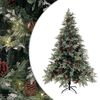 vidaXL &Aacute;rbol de Navidad con luces y pi&ntilde;as PVC PE verde y blanco 150 cm