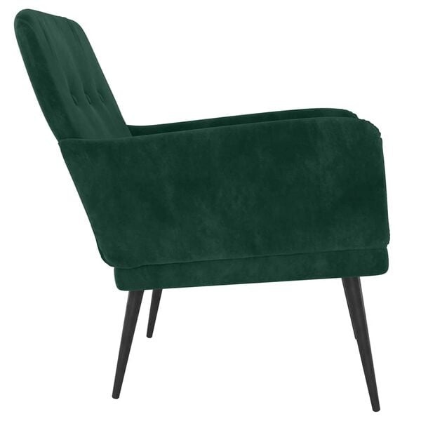 vidaXL Sill&oacute;n de terciopelo verde oscuro 62x79x79 cm