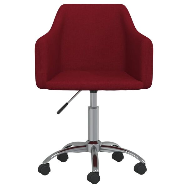 vidaXL Silla de comedor giratoria tela rojo tinto