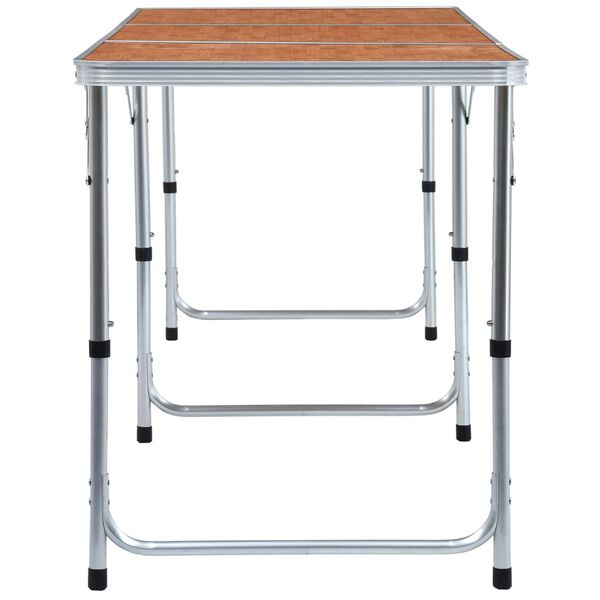 vidaXL Mesa de camping plegable de aluminio 180x60 cm