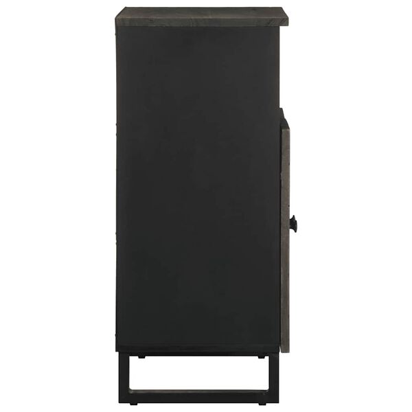 vidaXL Aparador negro 60x33x75 cm madera maciza mango