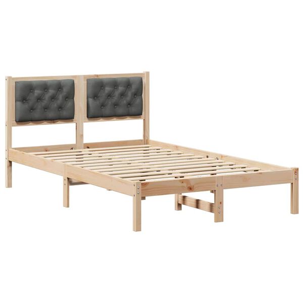 vidaXL Estructura de cama con cabecera Gris oscuro 120 x 190 cm