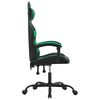 vidaXL Silla gaming giratoria cuero sint&eacute;tico negro y verde