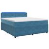vidaXL Cama box spring con colch&oacute;n Azul 140 x 200 cm Terciopelo