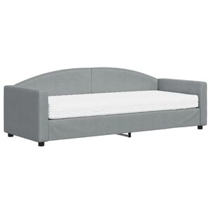 vidaXL Sof&aacute; cama con colch&oacute;n tela gris claro 80x200 cm