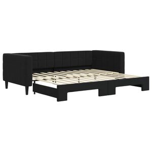 vidaXL Sof&aacute; cama nido terciopelo negro 90x200 cm