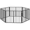 vidaXL Puerta para perros 6 uds. Negro 80 x 60 cm Acero Galvanizado