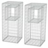 vidaXL Cesta poste/jardinera de gaviones 2 unidades acero 50x50x120 cm