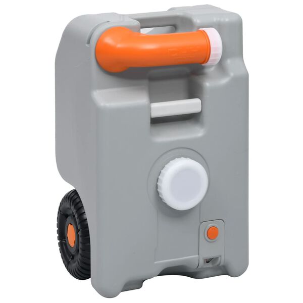 vidaXL Dep&oacute;sito de agua con ruedas para camping gris 25 L
