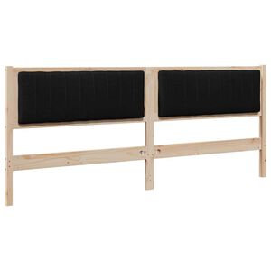vidaXL Cabecero tapizado Marr&oacute;n 200 cm Madera de pino macizo
