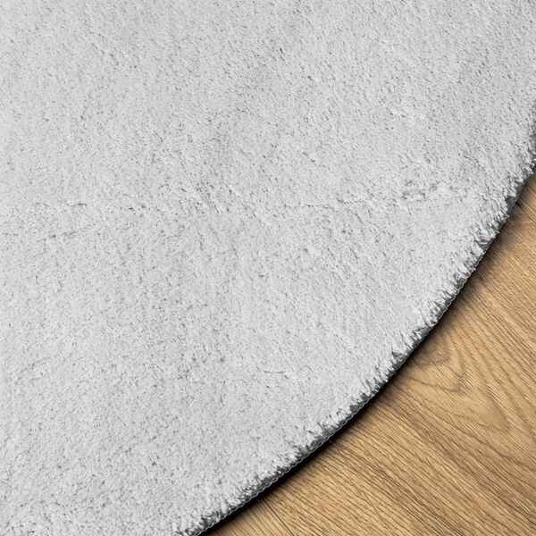 vidaXL Alfombra de pelo corto suave lavable HUARTE gris &Oslash; 80 cm