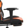 vidaXL Silla gaming masaje y reposapiés cuero sintético negro naranja