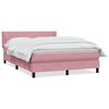 vidaXL Cama box spring con colch&oacute;n terciopelo rosa 160x220 cm