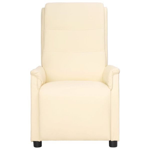 vidaXL Sill&oacute;n de masaje de cuero sint&eacute;tico crema