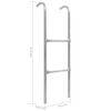 vidaXL Escalera de cama elástica de 2 peldaños acero plateado 102,6 cm