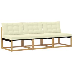 vidaXL Sof&aacute; intermedio de exterior Madera maciza de acacia y textileno
