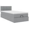 vidaXL Estructura de cama otomana con colch&oacute;n tela gris claro 80x200cm