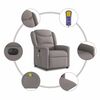 vidaXL Sill&oacute;n reclinable de masaje el&eacute;ctrico tela gris taupe