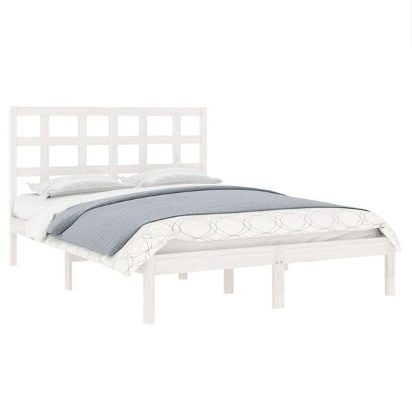 vidaXL Estructura de cama de madera maciza blanca 140x200 cm