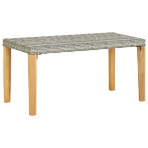 vidaXL Banco de jard&iacute;n rat&aacute;n sint&eacute;tico y madera de acacia gris 120 cm