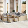vidaXL Conjunto de sof&aacute; de jard&iacute;n 13 pcs Beige rat&aacute;n sint&eacute;tico