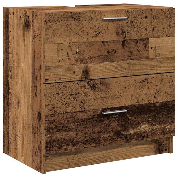 vidaXL Gabinete de Ba&ntilde;o con caj&oacute;n Madera Vieja 59 x 37 x 59 cm