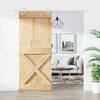 vidaXL Puerta corredera con herrajes madera maciza de pino 85x210 cm