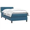 vidaXL Cama box spring con colch&oacute;n terciopelo azul oscuro 90x210 cm