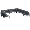 vidaXL Conjunto de sof&aacute;s de jard&iacute;n 11 uds. Negro Acero