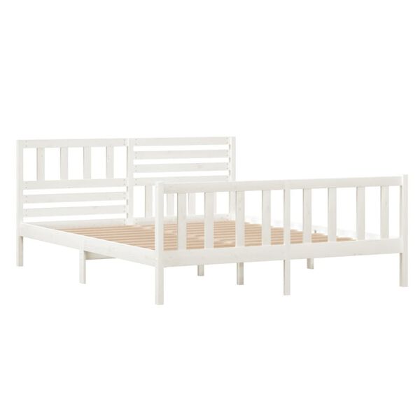 vidaXL Estructura de cama madera maciza blanca 120x200 cm