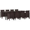 vidaXL Conjunto de Comedor de Jard&iacute;n 9 uds. Marr&oacute;n Polipropileno