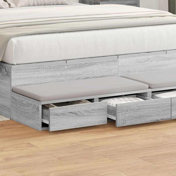 vidaXL Cajones de cama con caj&oacute;n Gris Sonoma 135 x 36,5 x 16,5 cm