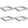 vidaXL Borde de C&eacute;sped 4 uds. 100 x 100 x 20 cm Acero Plateado