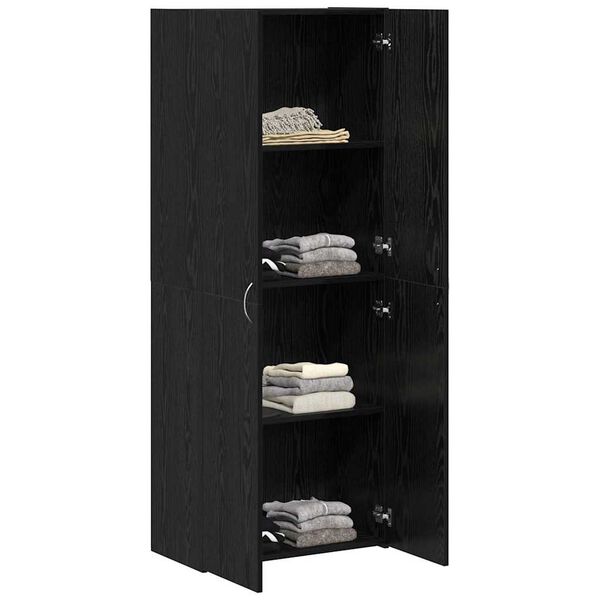vidaXL Gabinete de oficina con estante Roble negro 60 x 32 x 153
