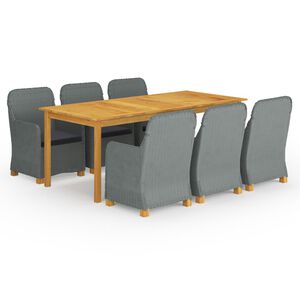 vidaXL Juego de comedor para jard&iacute;n 9 piezas gris claro