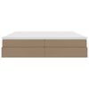 vidaXL Cama con almacenamiento y colch&oacute;n Capuchino 200 x 200 cm
